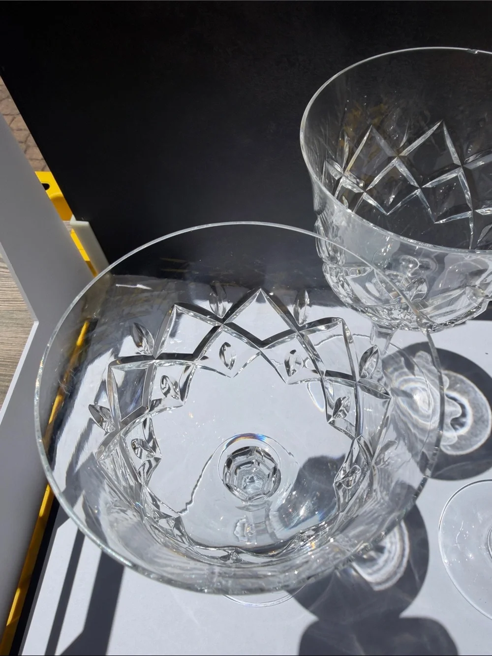 Crystal Cut Wine Glasses - Clear Stemware Set